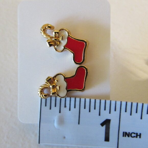 Avon 1992 Santa's Stockings Pierced Earrings NIB - Picture 6 of 11